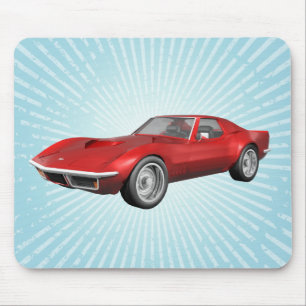 1970 Corvette Sportauto: Rode afwerking: Mousepad Muismat
