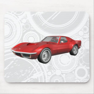 1970 Corvette Sportauto: Roodfinse: Mousepad Muismat
