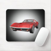 1970 Corvette Sportauto: Roodfinse: Mousepad Muismat (Met muis)