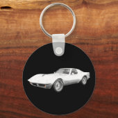 1970 Corvette Sportauto: witte finish Sleutelhanger (Voorkant)