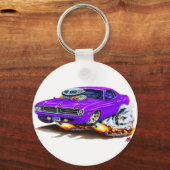 1970 Cuda Paarse auto Sleutelhanger (Voorkant)