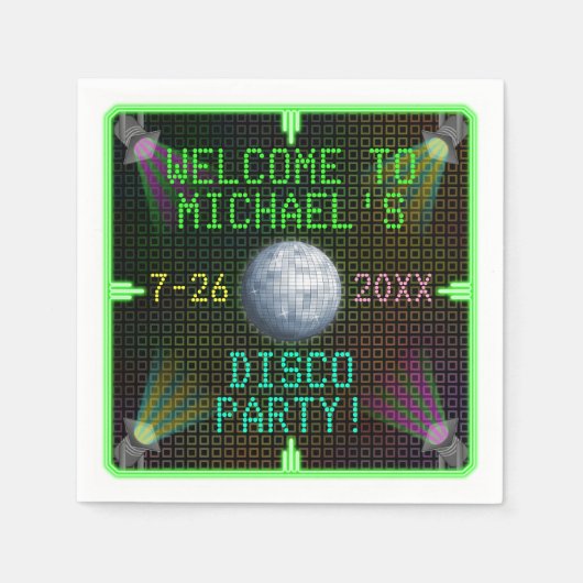  1970 Disco Ball Party Servetten (Voorkant)