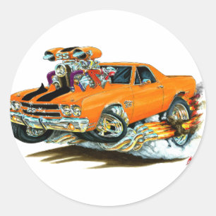 1970 El Camino Oranje-Black Truck Ronde Sticker