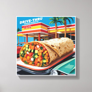1970 Los Angeles Burrito Canvas Afdruk