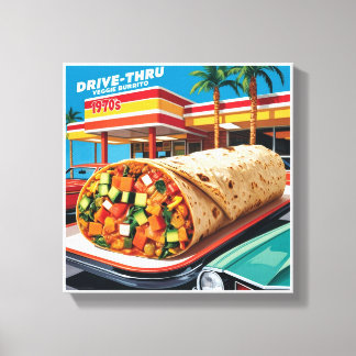 1970 Los Angeles Burrito Canvas Afdruk