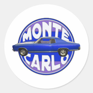 1970 monte carlo middernacht blauw ronde sticker