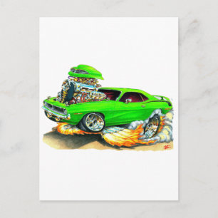 1970 Plymouth Cuda Green Car Briefkaart