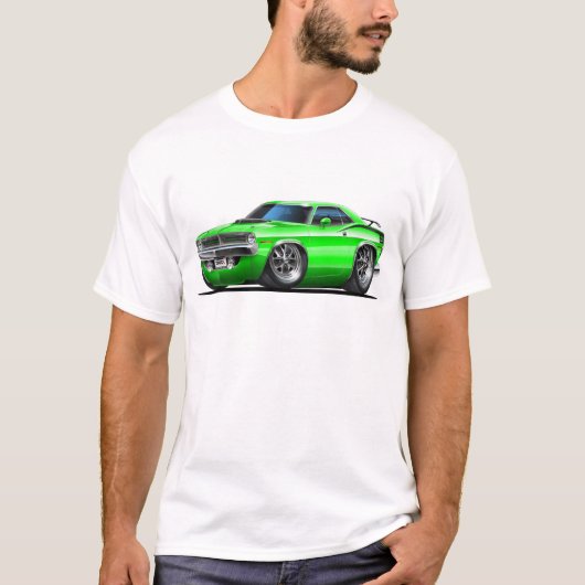 1970 Plymouth Cuda Green Car T-shirt (Voorkant)
