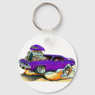 1970 Plymouth Cuda Paarse auto Sleutelhanger