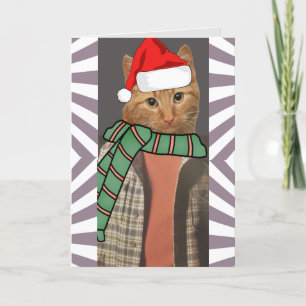 1970 RETRO RED GINGER CAT FUNNY CHRISTMAS KAARTEN