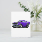 1970 Roadrunner Paars-Black Briefkaart (Staand voorkant)