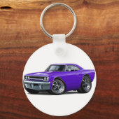 1970 Roadrunner Paarse auto Sleutelhanger (Voorkant)