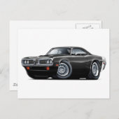 1970 Super Bee Black-White-auto Briefkaart (Voorkant / Achterkant)