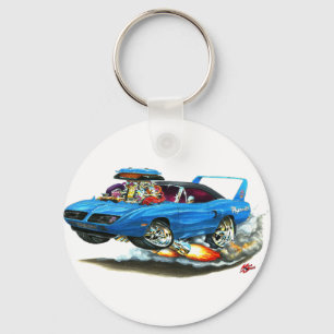 1970 Supervogelblauwe auto Sleutelhanger