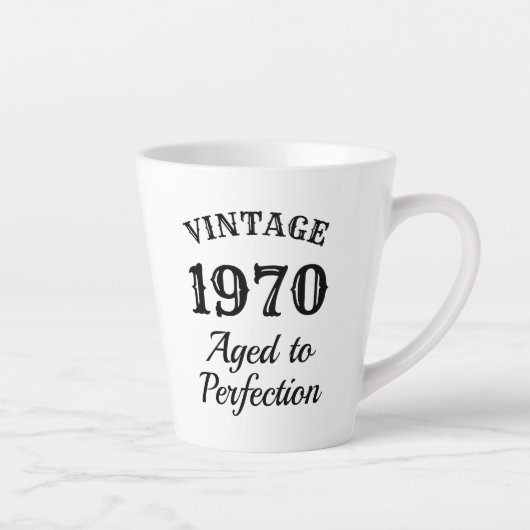 1970 vintage | âge à la perfection drôle latte mug (Droite)