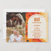 1970s 50ste bruiloft Jubileum 2 foto uitnodiging (Voorkant)