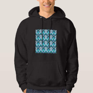 1970'S GEOMETRISCHE PIJL PATROON FLAMESTICH BLAUW  HOODIE