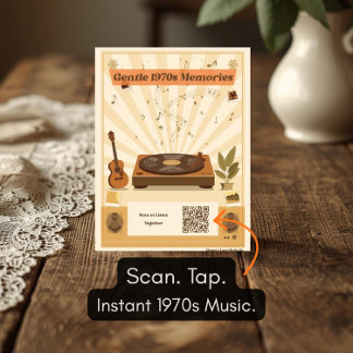 1970s Muziek Afspeellijst Ansichtkaart voor Dement Briefkaart