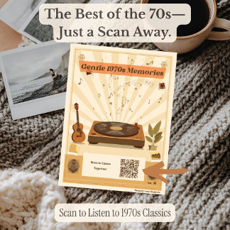 1970s Muziektherapie met Spotify QR Code Fotoplaat