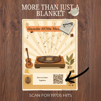 1970s Muziektherapie Scannable QR Code Dekbed Sherpa Deken