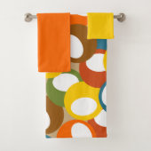 1970s Olive Circles Bath Towel Set Bad Handdoek (Insitu)