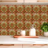 1970s Psychedelic Floral Burst Tegeltje