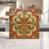 1970s Psychedelic Floral Burst Tegeltje