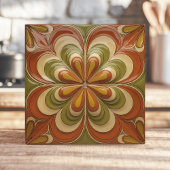 1970s Psychedelic Floral Burst Tegeltje