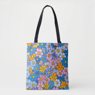 1970s Retro Bloemen Draagtas