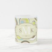 1970's Retro Circle Frosted Glass Coffee Mok Cup (Center)