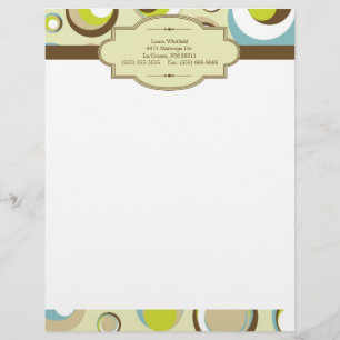 1970's Retro Circle Pattern Letterhead Stationery Briefhoofd