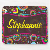 1970's Retro Circle Square 1950 Groovy Mousepad Muismat (Voorkant)