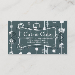 1970's Retro Circle Square 1950 Visitekaartjes