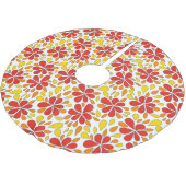 1970s Retro Funky Flower Pattern Rood Sinaasappel  Kerstboom Rok (Gekanteld)