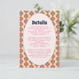 1970s Retro Groovy Pastel Informatiekaartje