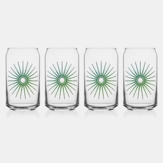 1970's Retro Star Burst Blikvorm Glas (Achterkant)