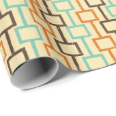 1970s Retro Style Geometric Graphic Cadeaupapier (Rol Hoek)