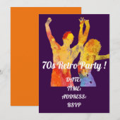 1970s Retro Thema Dance Party Kaart (Voorkant / Achterkant)