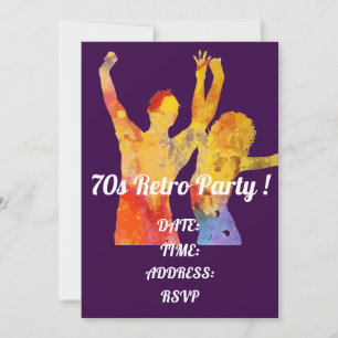1970s Retro Thema Dance Party Kaart