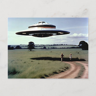 1970s Retro UFO Foto Australische Outback Briefkaart