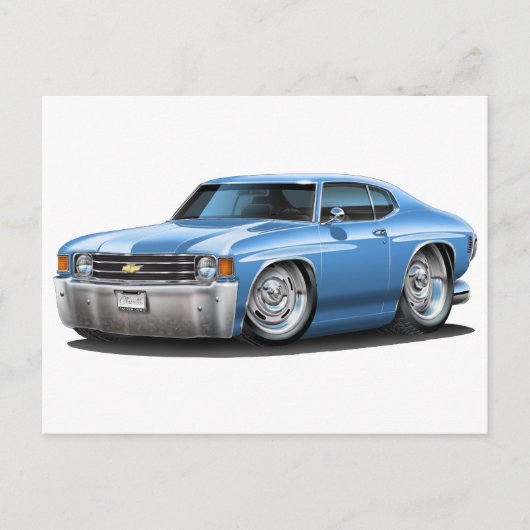 1971-1972 Chevelle Lt Blue Car Briefkaart (Voorkant)