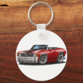 1971-72 Chevelle Maroon-Black converteerbaar Sleutelhanger (Voorkant)
