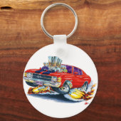 1971-72 Chevelle Red-Black Car Sleutelhanger (Voorkant)