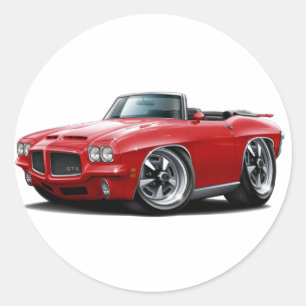1971-72 GTO Red Convertible Ronde Sticker
