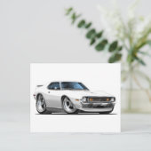 1971-72 Javelin White Car Briefkaart (Staand voorkant)