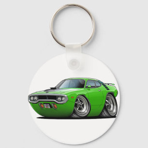 1971-72 Roadrunner Limoen-zwarte auto Sleutelhanger