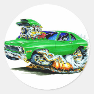 1971-74 Nova Green Car Ronde Sticker