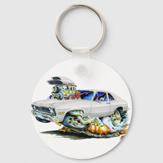 1971-74 Nova White Car Sleutelhanger (Voorkant)