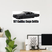 1971 Cadillac Coupe DeVille Lowrider Poster (Thuiskantoor)
