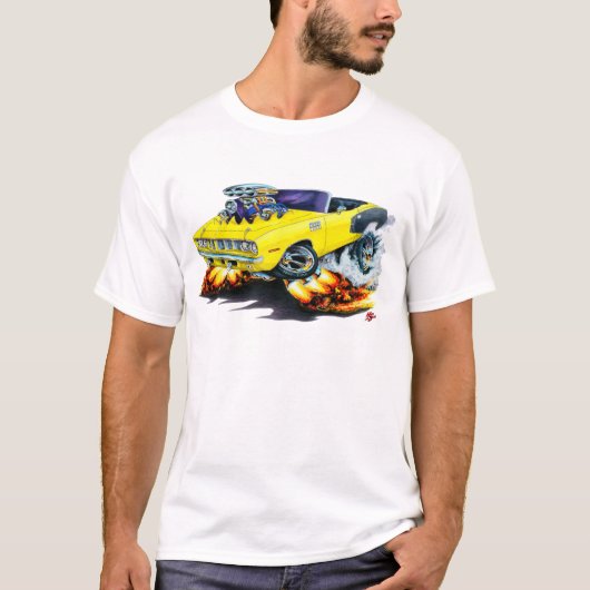 1971 Hemi Cuda Yellow Convertible T-shirt (Voorkant)